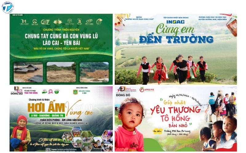 Mẫu backdrop thiện nguyện vùng cao, vùng lũ